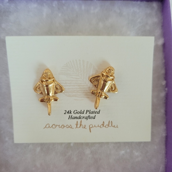 Earrings 18k Pre Colombian Airplanes - Picture 3 of 8